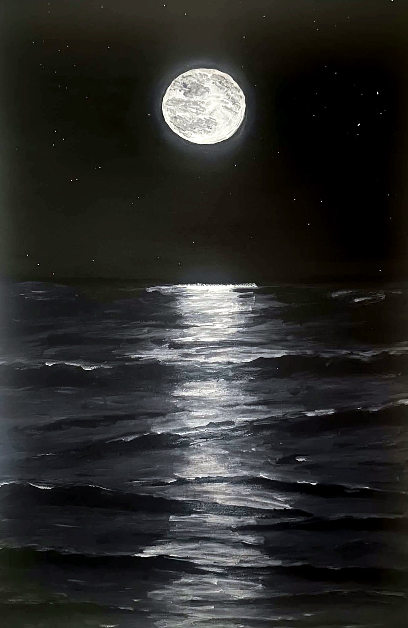 Moonpath, acrylic on canvas by Jennifer Curnuck